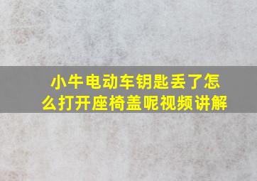 小牛电动车钥匙丢了怎么打开座椅盖呢视频讲解