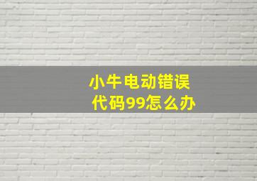 小牛电动错误代码99怎么办