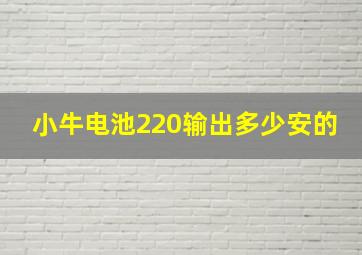 小牛电池220输出多少安的