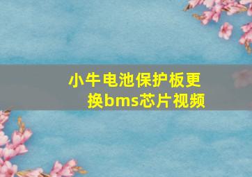 小牛电池保护板更换bms芯片视频