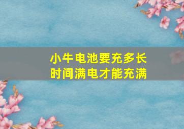 小牛电池要充多长时间满电才能充满