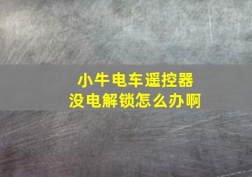 小牛电车遥控器没电解锁怎么办啊