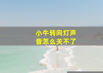 小牛转向灯声音怎么关不了