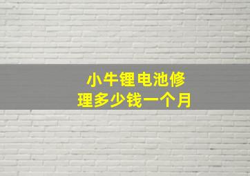 小牛锂电池修理多少钱一个月