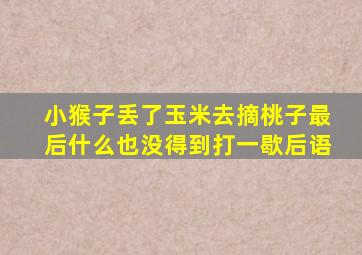 小猴子丢了玉米去摘桃子最后什么也没得到打一歇后语