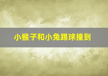 小猴子和小兔踢球撞到