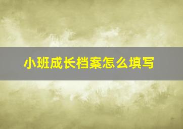 小班成长档案怎么填写