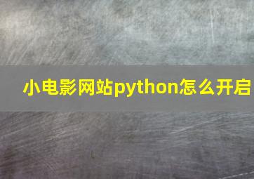 小电影网站python怎么开启