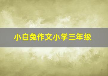 小白兔作文小学三年级