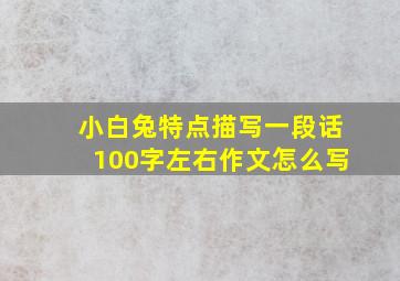 小白兔特点描写一段话100字左右作文怎么写