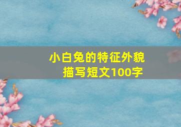 小白兔的特征外貌描写短文100字