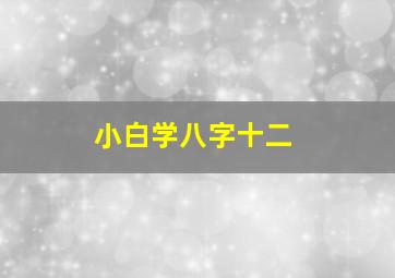 小白学八字十二