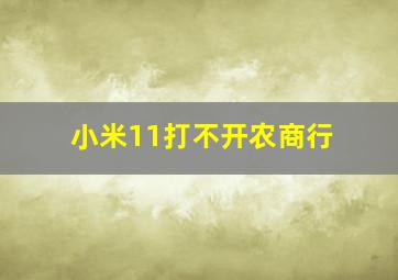 小米11打不开农商行