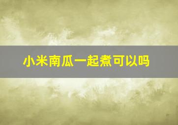 小米南瓜一起煮可以吗