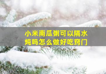 小米南瓜粥可以隔水炖吗怎么做好吃窍门