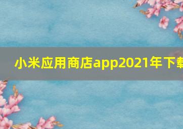 小米应用商店app2021年下载