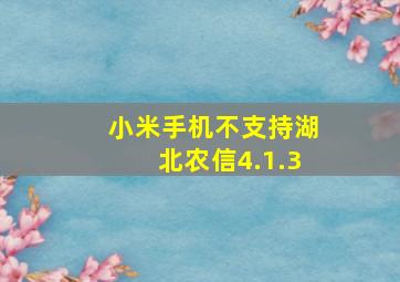 小米手机不支持湖北农信4.1.3