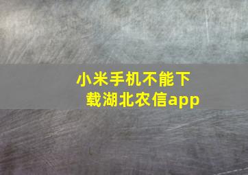 小米手机不能下载湖北农信app