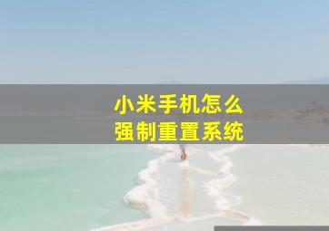 小米手机怎么强制重置系统