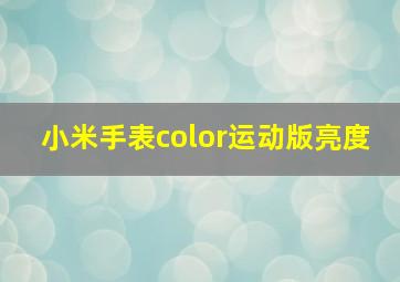 小米手表color运动版亮度