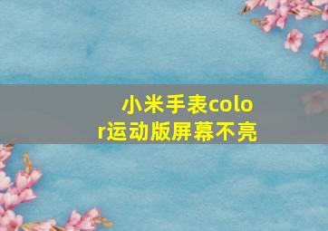 小米手表color运动版屏幕不亮