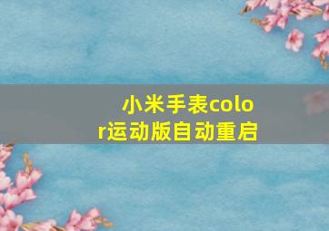 小米手表color运动版自动重启