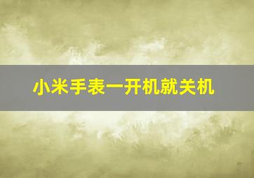 小米手表一开机就关机