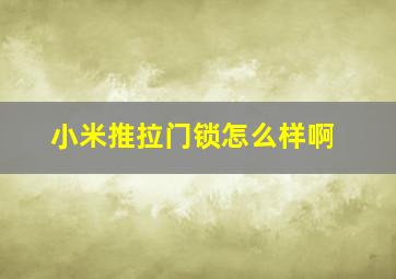 小米推拉门锁怎么样啊