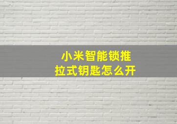 小米智能锁推拉式钥匙怎么开