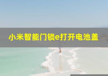 小米智能门锁e打开电池盖