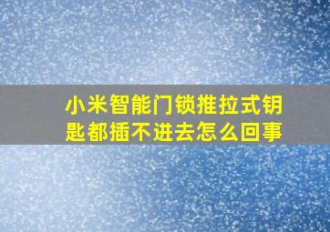 小米智能门锁推拉式钥匙都插不进去怎么回事