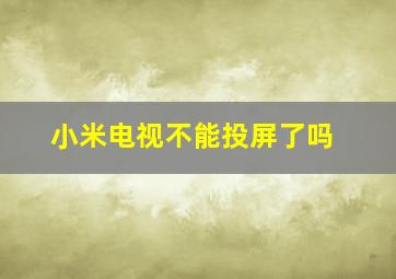 小米电视不能投屏了吗