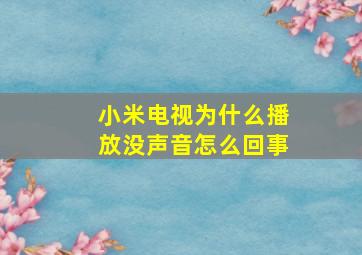 小米电视为什么播放没声音怎么回事