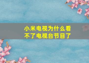 小米电视为什么看不了电视台节目了