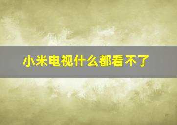 小米电视什么都看不了