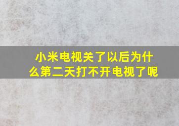 小米电视关了以后为什么第二天打不开电视了呢