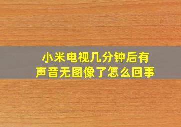 小米电视几分钟后有声音无图像了怎么回事