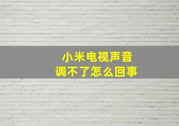 小米电视声音调不了怎么回事