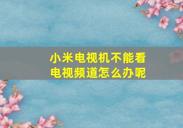 小米电视机不能看电视频道怎么办呢