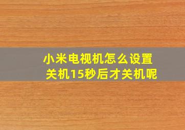 小米电视机怎么设置关机15秒后才关机呢