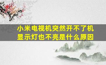 小米电视机突然开不了机显示灯也不亮是什么原因