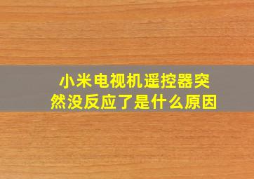 小米电视机遥控器突然没反应了是什么原因