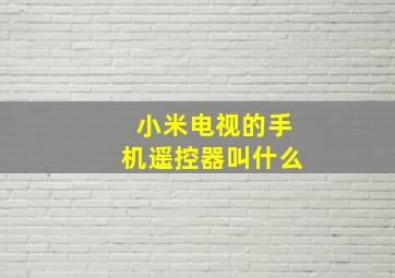 小米电视的手机遥控器叫什么