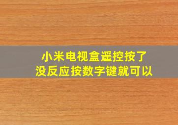 小米电视盒遥控按了没反应按数字键就可以