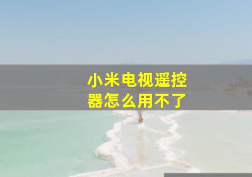 小米电视遥控器怎么用不了