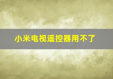 小米电视遥控器用不了