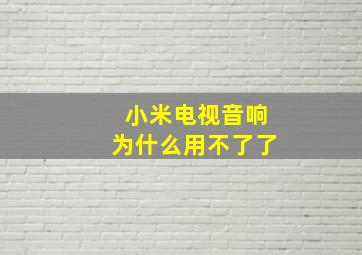 小米电视音响为什么用不了了