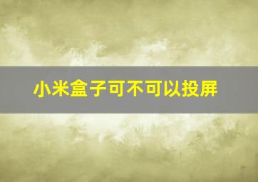 小米盒子可不可以投屏