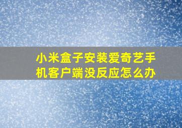 小米盒子安装爱奇艺手机客户端没反应怎么办