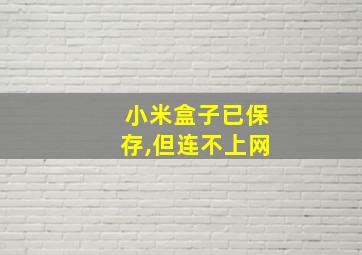 小米盒子已保存,但连不上网